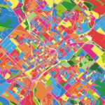 Guelph, Ontario, Canada, colorful vector map