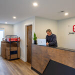 Front desk area inside a self storage facility